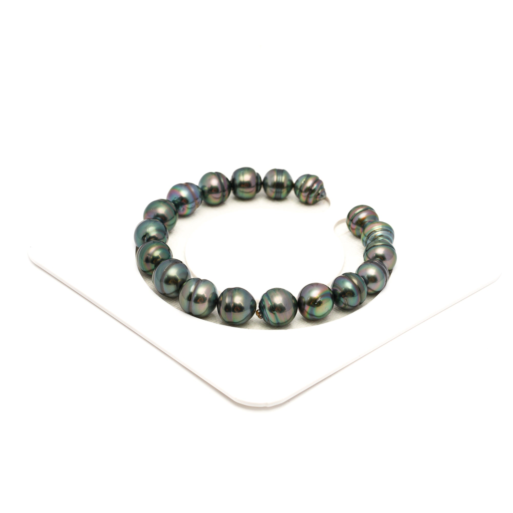 18pcs Green 8-10mm - CL/SB AAA Quality Tahitian Pearl Bracelet BR2372 TH5