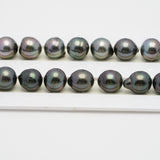 37pcs Grey & Green 10-11mm - SB AAA/AA Quality Tahitian Pearl Necklace NL1422 OR7