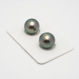 2pcs Green 12.2-12.3mm - RSR AAA/AA Quality Tahitian Pearl Pair ER1493 TH2