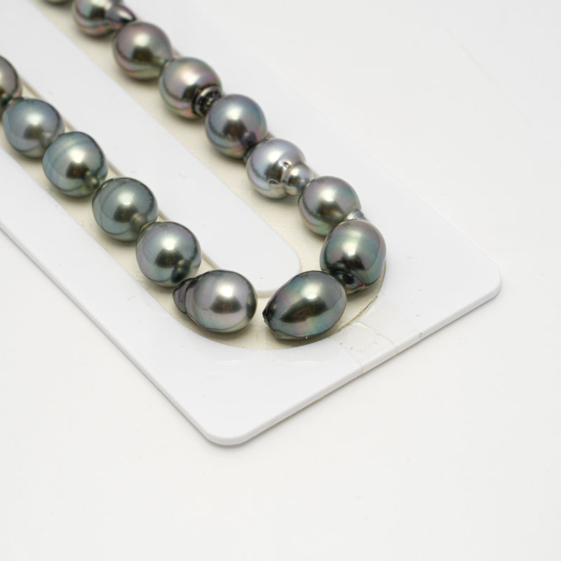 32pcs Green 10-12mm - SB AAA Quality Tahitian Pearl Necklace NL1532 A101