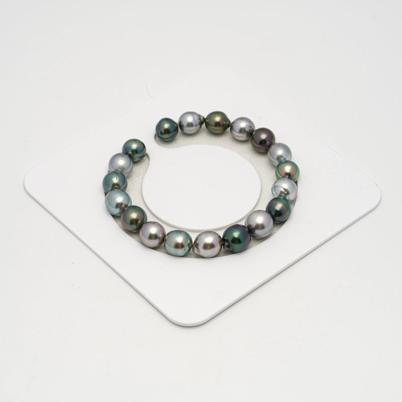 19pcs "High Luster" Light Mix 8-10mm - SB AAA Quality Tahitian Pearl Bracelet BR2241 HL3