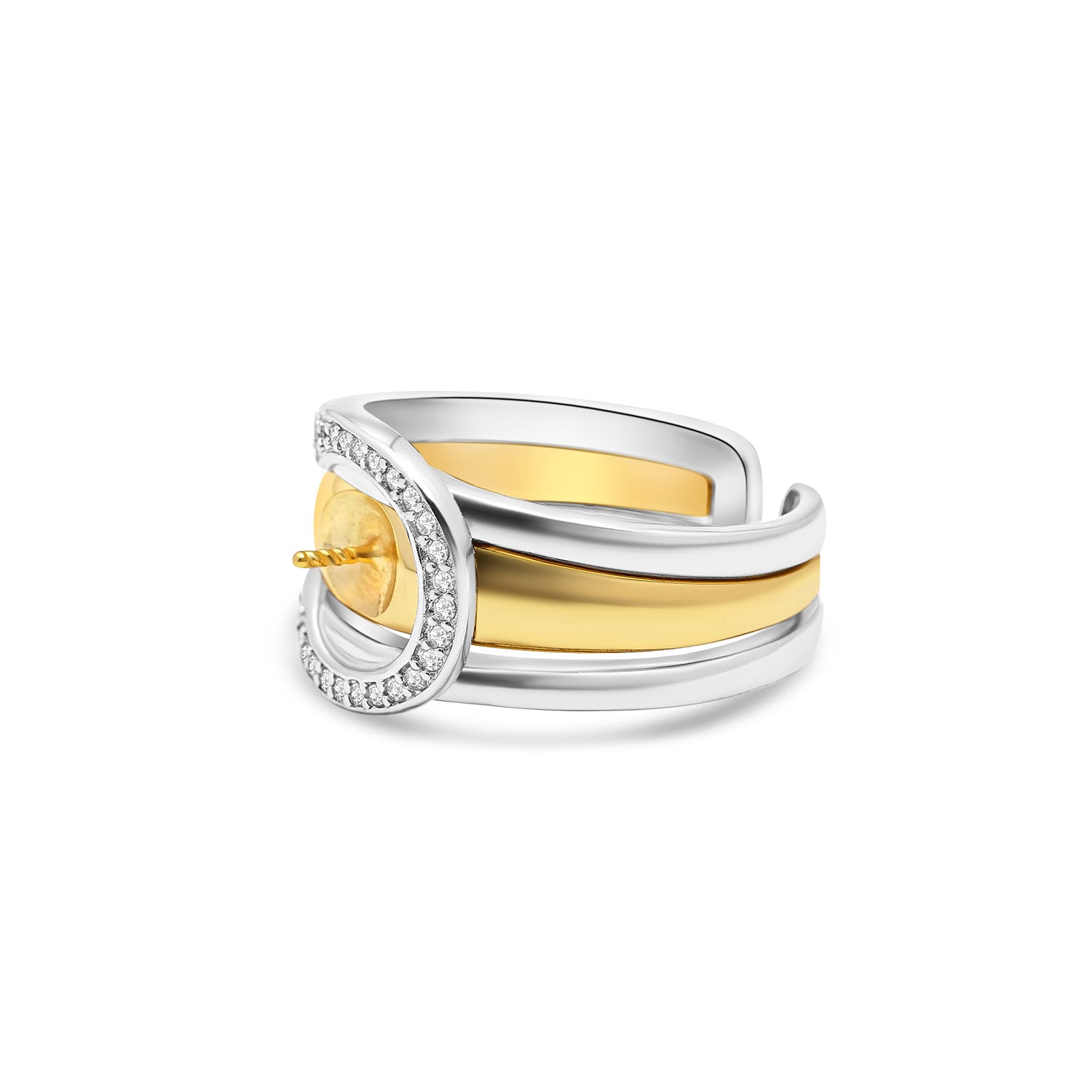 Adjustable Ring 925 Silver for pearl SC252