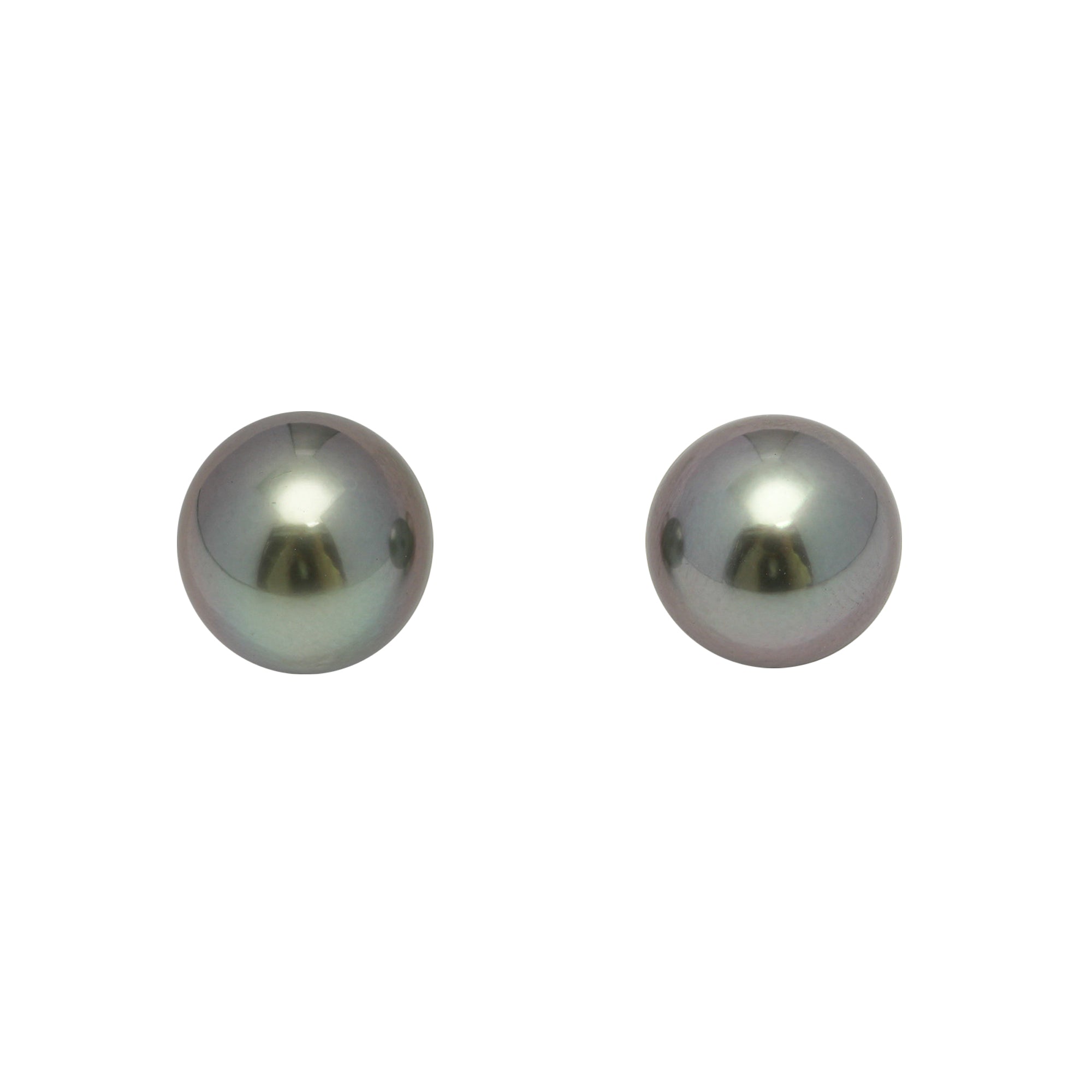 2pcs "High Luster" Green Cherry 10.4-10.6mm - SR/OV TOP Quality Tahitian Pearl Pair ER1691 OR11