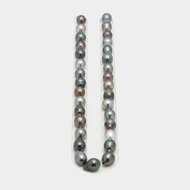 32pcs Multicolor 10mm - SBQ AAA/AA Quality Tahitian Pearl Necklace NL1411 OR7