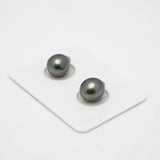 2pcs Light Green 8.8-9mm - SB AAA Quality Tahitian Pearl Pair ER1432 HL1