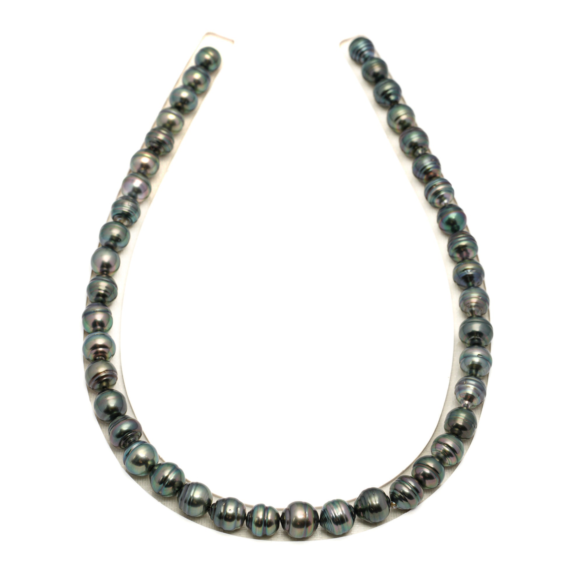 42pcs Green 8-10mm - CL AAA/AA Quality Tahitian Pearl Necklace NL1783 LP1