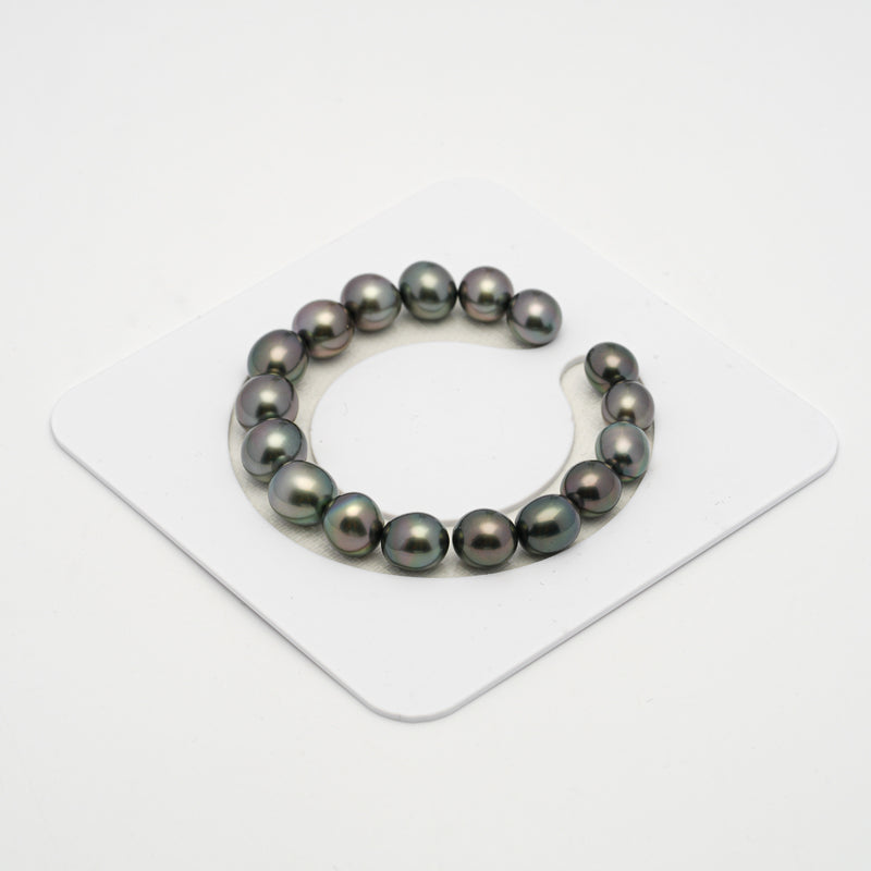 17pcs Green 9-11mm - SB AAA Quality Tahitian Pearl Bracelet BR2146 HL1