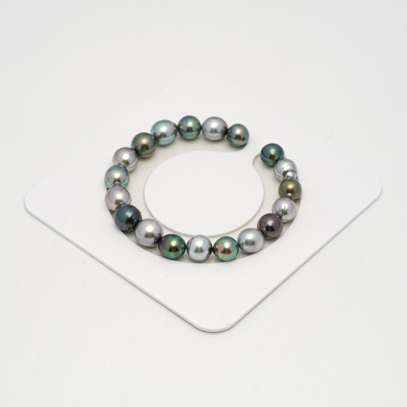 19pcs "High Luster" Light Mix 8-10mm - SB AAA Quality Tahitian Pearl Bracelet BR2241 HL3