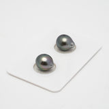 2pcs Light Green 8.8-9mm - SB AAA Quality Tahitian Pearl Pair ER1432 HL1