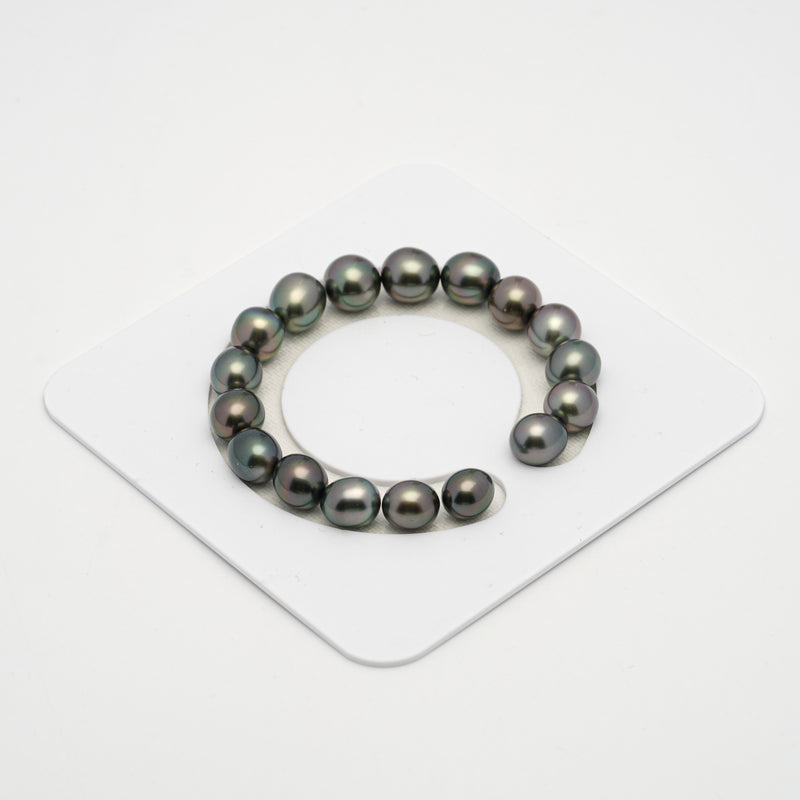 17pcs Green 9-11mm - SB AAA Quality Tahitian Pearl Bracelet BR2146 HL1