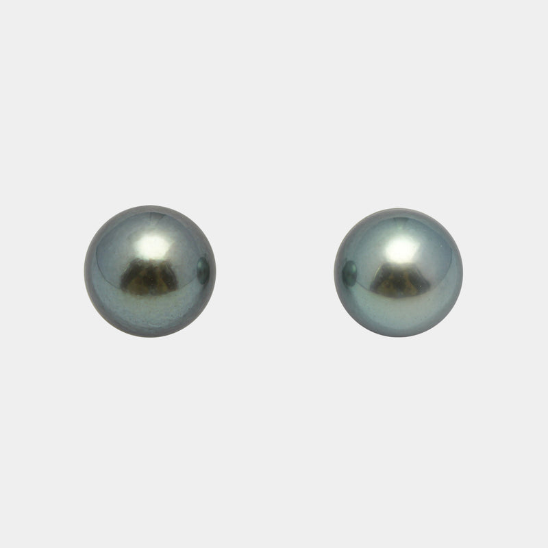 2pcs "High Luster" Sky Blue 10.6-10.7mm - SR AAA/AA Quality Tahitian Pearl Pair ER1573 OR10