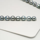 39pcs "High Luster" Light Blue 8-11mm - SB AAA/AA Quality Tahitian Pearl Necklace NL1604 HL3