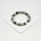 19pcs "High Luster" Light Mix 8-10mm - SB AAA Quality Tahitian Pearl Bracelet BR2241 HL3