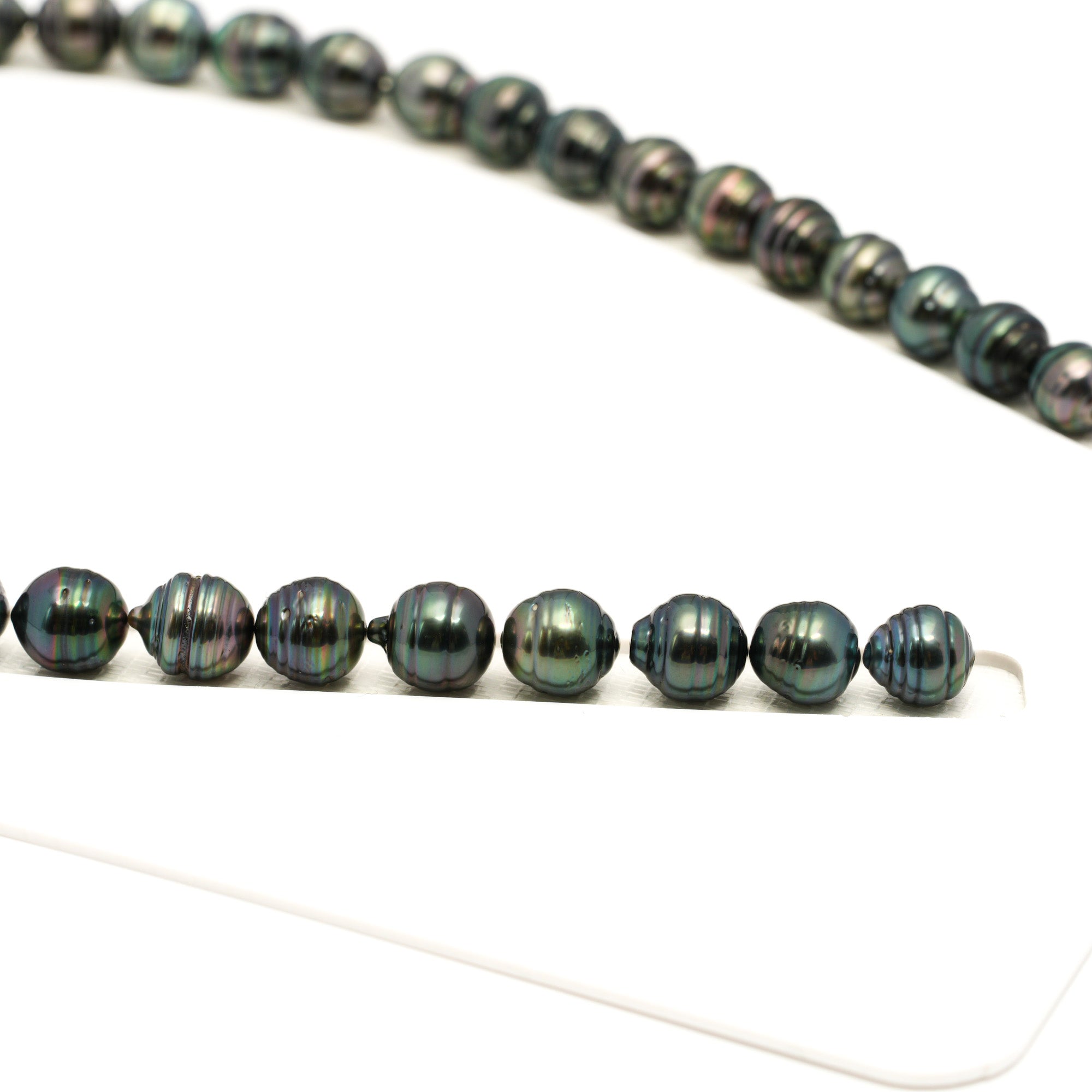 42pcs Green 8-10mm - CL AAA/AA Quality Tahitian Pearl Necklace NL1783 LP1