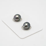 2pcs Light Green 8.8-9mm - SB AAA Quality Tahitian Pearl Pair ER1432 HL1