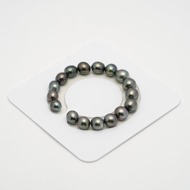 17pcs Green 9-11mm - SB AAA Quality Tahitian Pearl Bracelet BR2146 HL1