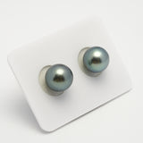 2pcs "High Luster" Sky Blue 10.6-10.7mm - SR AAA/AA Quality Tahitian Pearl Pair ER1573 OR10