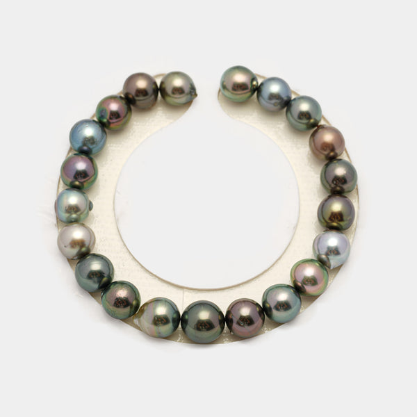 21pcs "High Luster" Multicolor 8-10mm - SB AA/AAA Quality Tahitian Pearl Bracelet BR2203 HL3