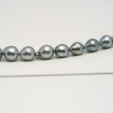 39pcs "High Luster" Light Blue 8-11mm - SB AAA/AA Quality Tahitian Pearl Necklace NL1604 HL3