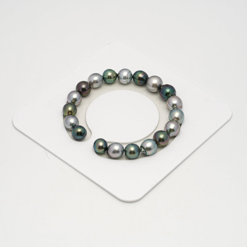 19pcs "High Luster" Light Mix 8-10mm - SB AAA Quality Tahitian Pearl Bracelet BR2241 HL3