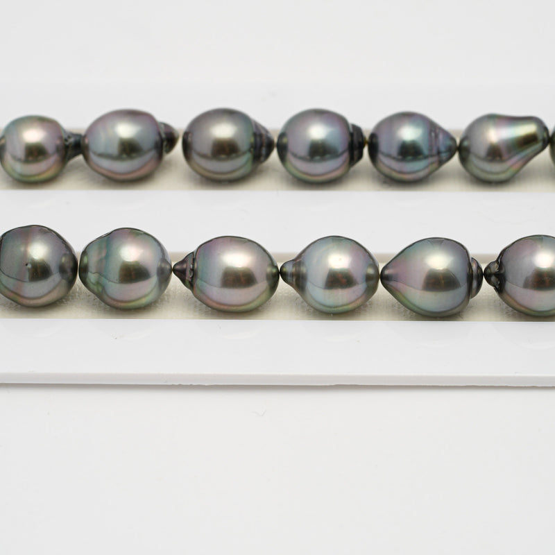 32pcs Green 10-12mm - SB AAA Quality Tahitian Pearl Necklace NL1532 A101