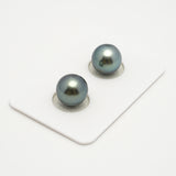 2pcs "High Luster" Sky Blue 10.6-10.7mm - SR AAA/AA Quality Tahitian Pearl Pair ER1573 OR10