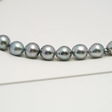 39pcs "High Luster" Light Blue 8-11mm - SB AAA/AA Quality Tahitian Pearl Necklace NL1604 HL3