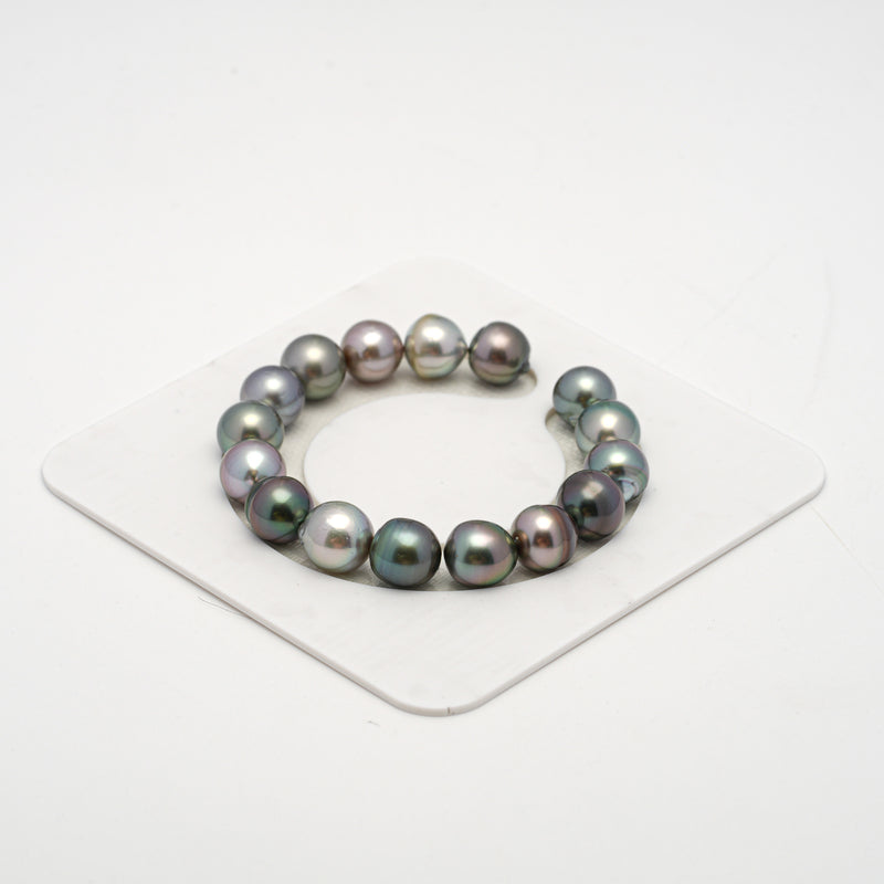 16pcs Multicolor 11mm - SB AAA/AA Quality Tahitian Pearl Bracelet BR2142 THMIX2.6