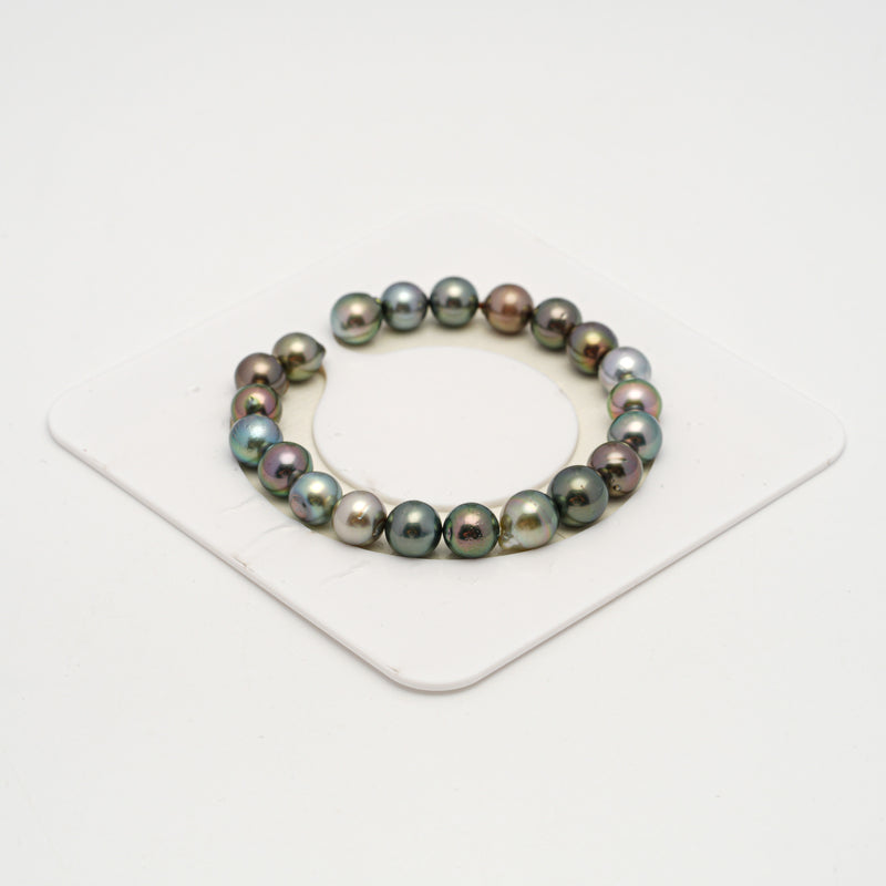 21pcs "High Luster" Multicolor 8-10mm - SB AA/AAA Quality Tahitian Pearl Bracelet BR2203 HL3