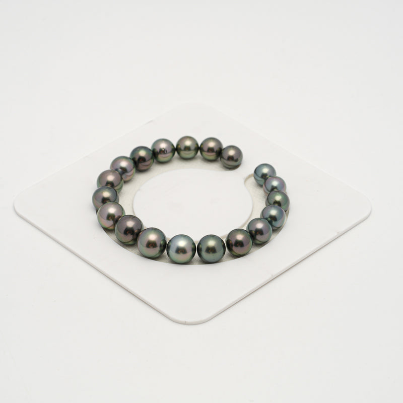 19pcs Green Cherry 8-11mm - SR AAA/AA Quality Tahitian Pearl Bracelet BR2173 OR6