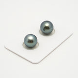 2pcs "High Luster" Sky Blue 10.6-10.7mm - SR AAA/AA Quality Tahitian Pearl Pair ER1573 OR10