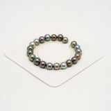 21pcs "High Luster" Multicolor 8-10mm - SB AA/AAA Quality Tahitian Pearl Bracelet BR2203 HL3