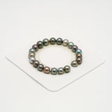 21pcs "High Luster" Multicolor 8-10mm - SB AA/AAA Quality Tahitian Pearl Bracelet BR2203 HL3