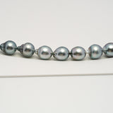 39pcs "High Luster" Light Blue 8-11mm - SB AAA/AA Quality Tahitian Pearl Necklace NL1604 HL3