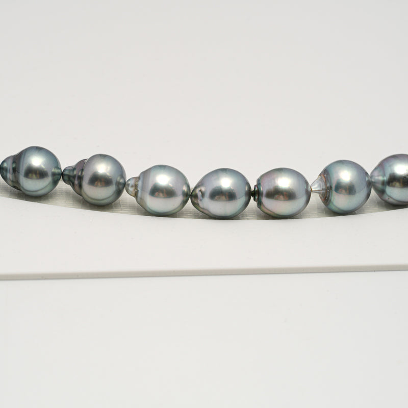 39pcs "High Luster" Light Blue 8-11mm - SB AAA/AA Quality Tahitian Pearl Necklace NL1604 HL3