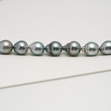 39pcs "High Luster" Light Blue 8-11mm - SB AAA/AA Quality Tahitian Pearl Necklace NL1604 HL3