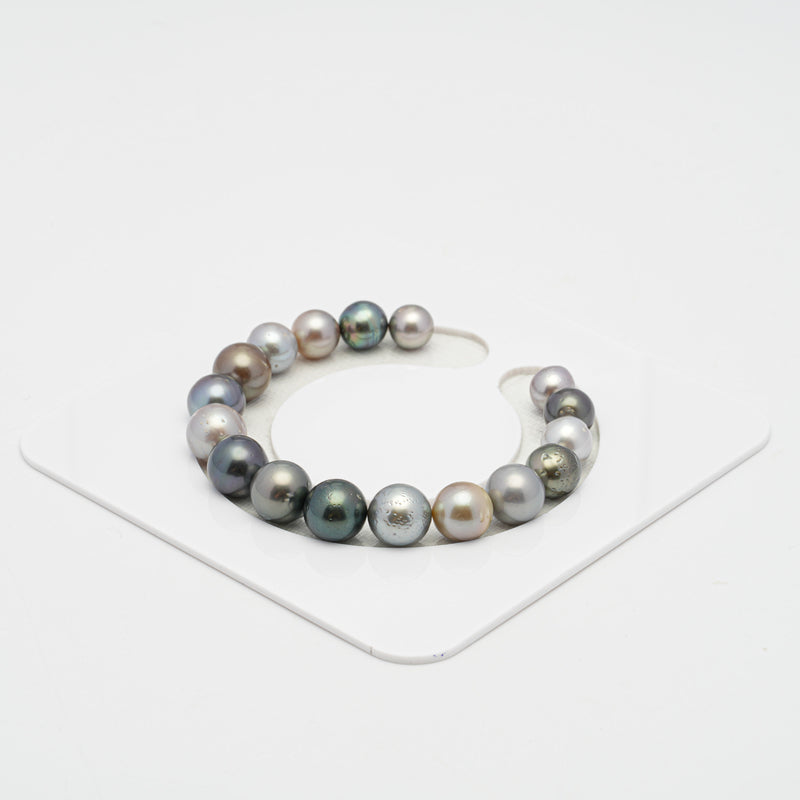 17pcs Multicolor 8-10mm - NR A Quality Tahitian Pearl Bracelet BR1747 TH2.4.9