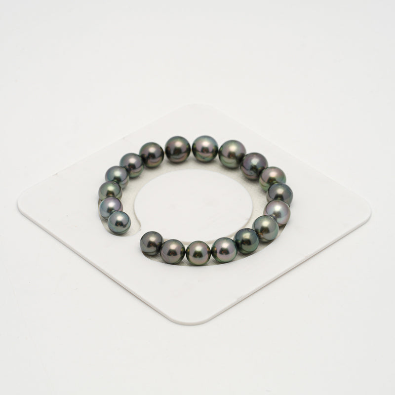 19pcs Green Cherry 8-11mm - SR AAA/AA Quality Tahitian Pearl Bracelet BR2173 OR6