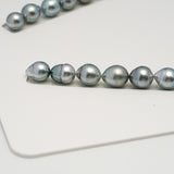 39pcs "High Luster" Light Blue 8-11mm - SB AAA/AA Quality Tahitian Pearl Necklace NL1604 HL3