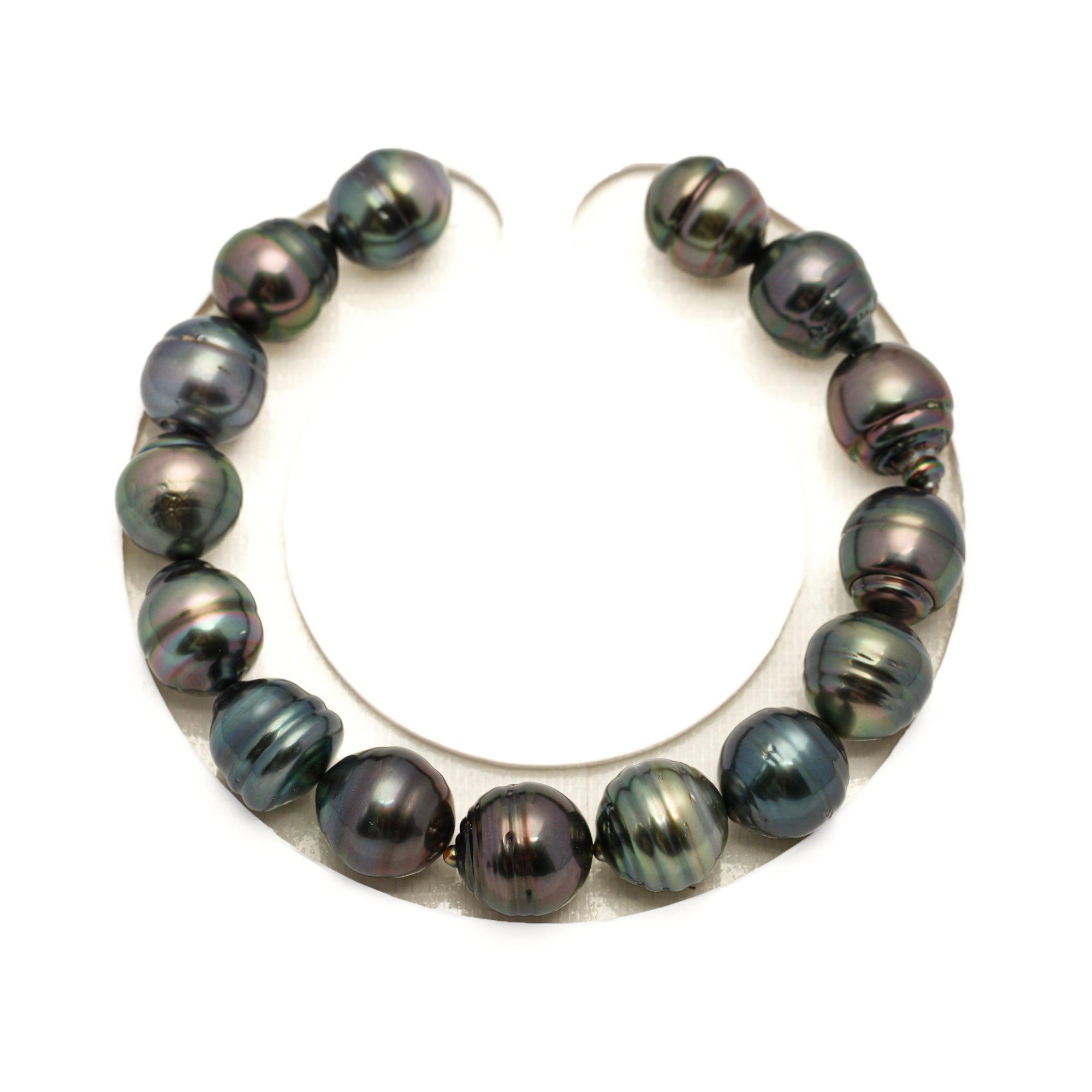 15pcs Dark 10-11mm - CL AAA/AA Quality Tahitian Pearl Bracelet BR2455 LP1