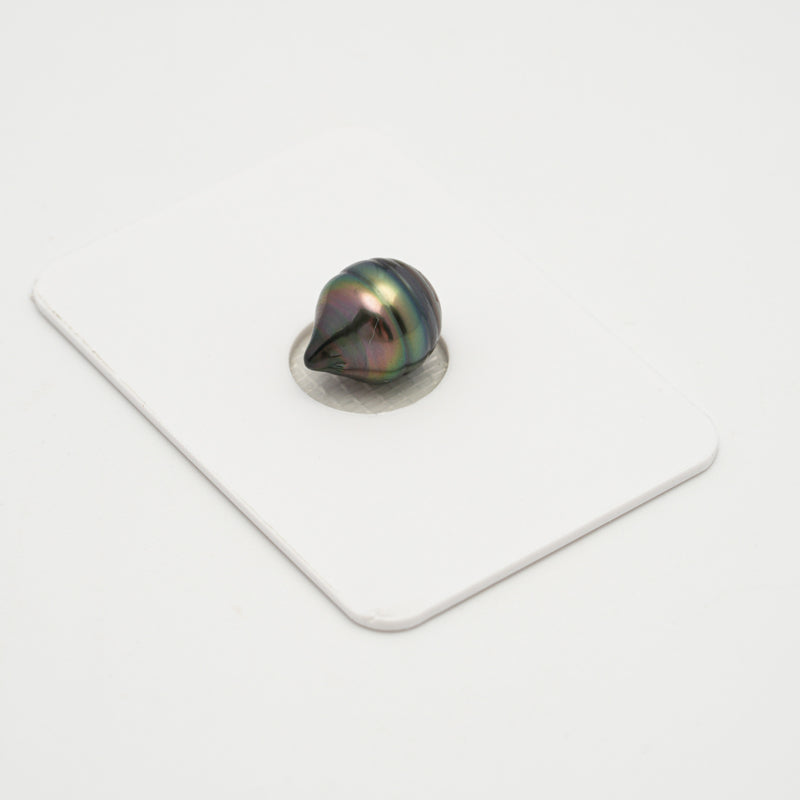 1pcs "High Luster" Peacock 9.5mm - CL AAA Quality Tahitian Pearl Single LP2033 OR7