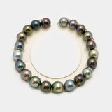 21pcs "Top Luster" Multicolor 8-10mm - SB/NR AAA Quality Tahitian Pearl Bracelet BR2204 HL3