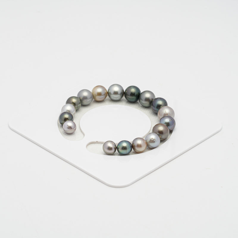 17pcs Multicolor 8-10mm - NR A Quality Tahitian Pearl Bracelet BR1747 TH2.4.9