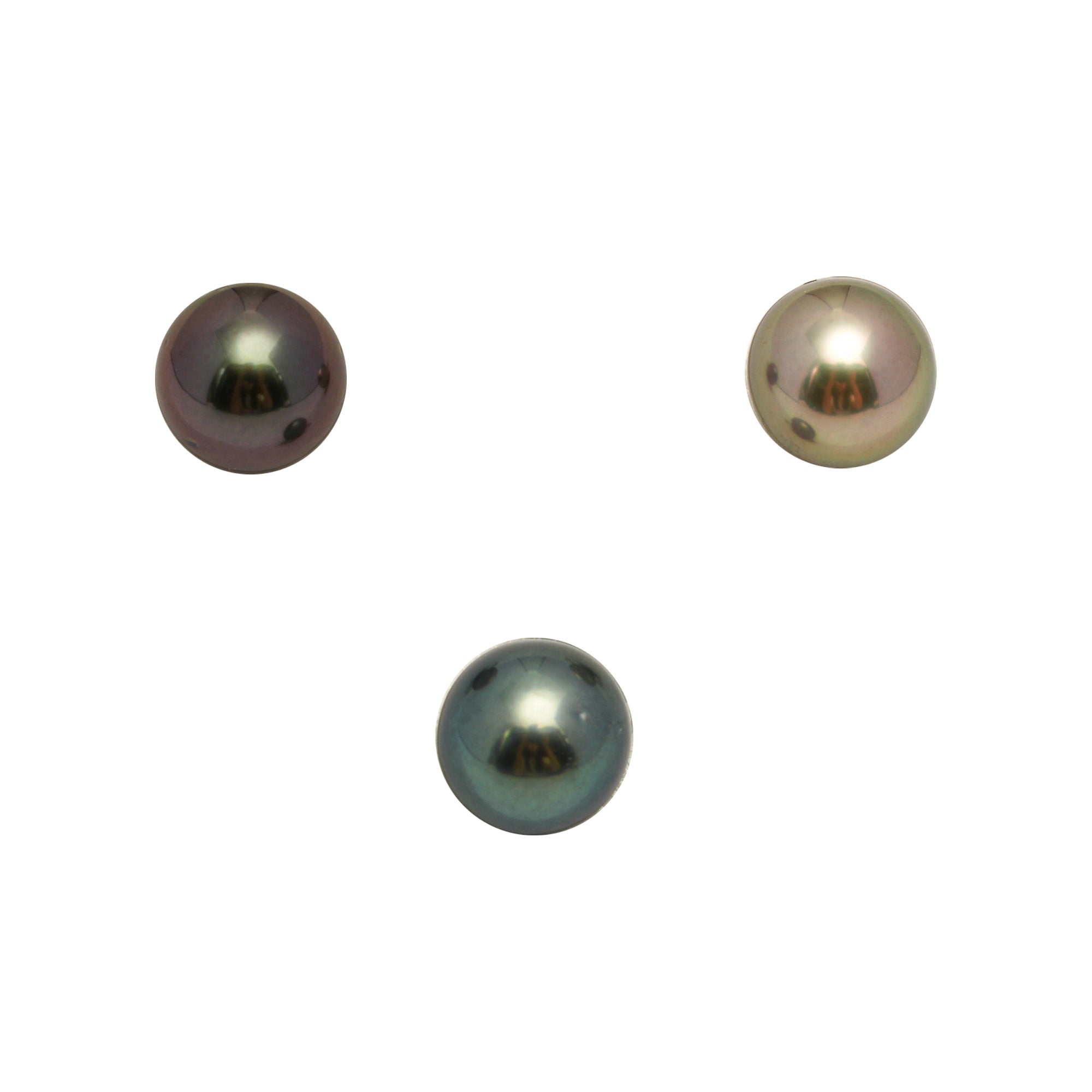 3pcs Multicolor 9.5mm - RSR AAA Quality Tahitian Pearl Trio Set ER1846 OR13