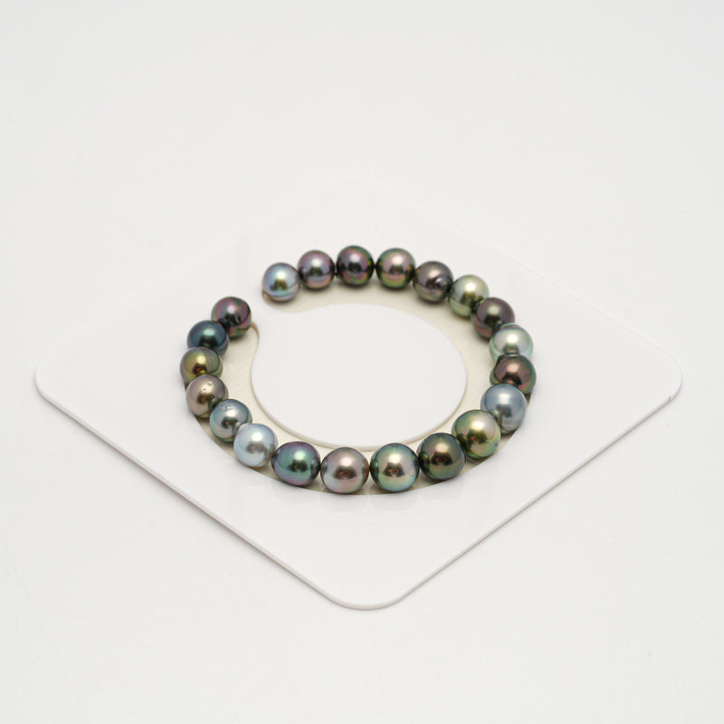 21pcs "Top Luster" Multicolor 8-10mm - SB/NR AAA Quality Tahitian Pearl Bracelet BR2204 HL3