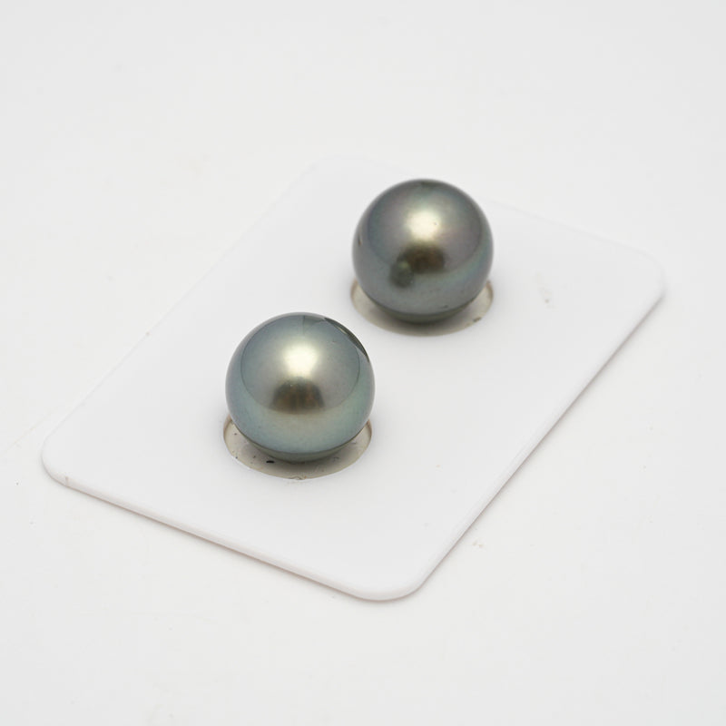 2pcs Light 12.1-12.2mm - OV AAA Quality Tahitian Pearl Pair ER1495