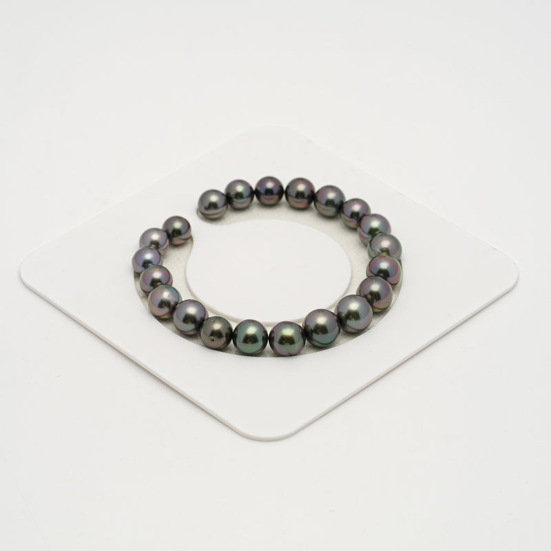 21pcs "High Luster" Green Cherry 8-10mm - RSR AAA/TOP Quality Tahitian Pearl Bracelet BR2174 OR6