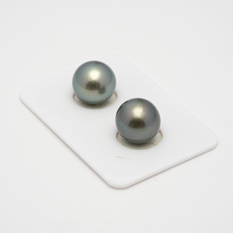 2pcs Light 12.1-12.2mm - OV AAA Quality Tahitian Pearl Pair ER1495