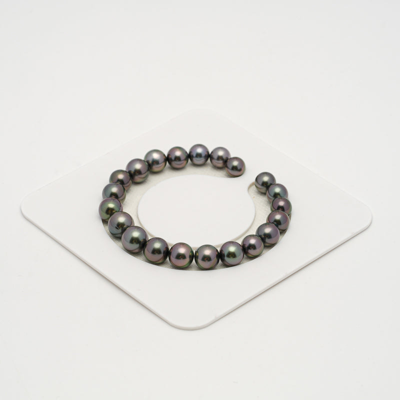 21pcs "High Luster" Green Cherry 8-10mm - RSR AAA/TOP Quality Tahitian Pearl Bracelet BR2174 OR6