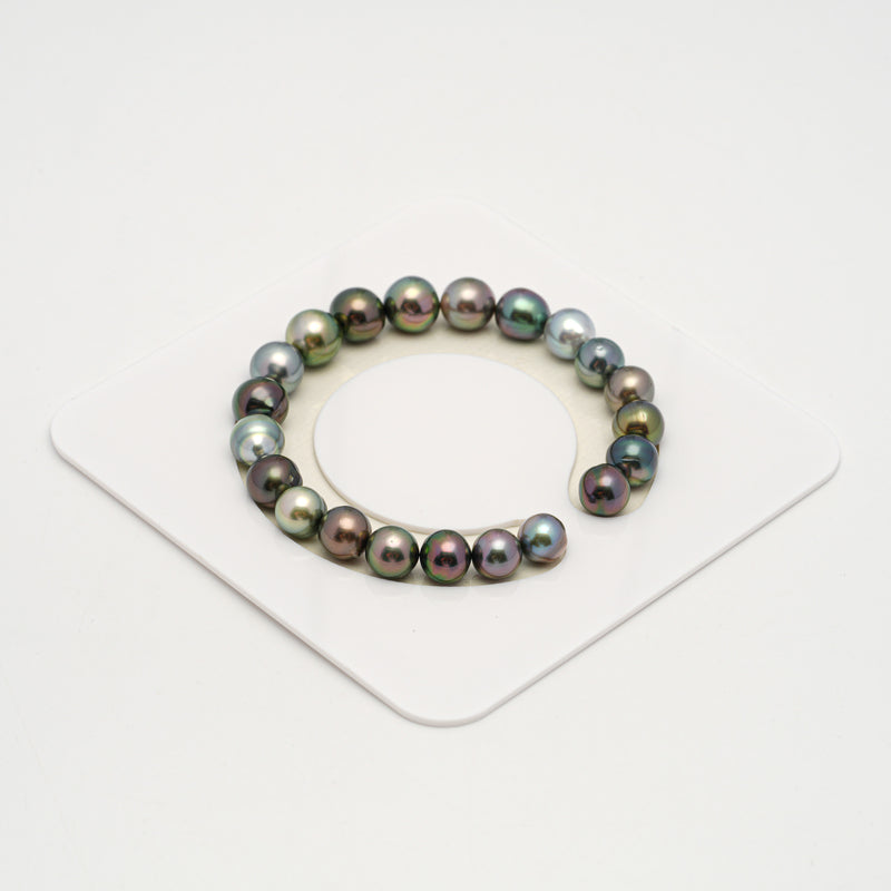 21pcs "Top Luster" Multicolor 8-10mm - SB/NR AAA Quality Tahitian Pearl Bracelet BR2204 HL3